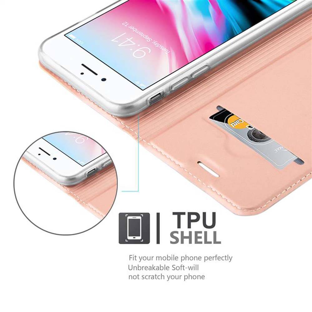 Cadorabo Handyhülle für Apple iPhone 7 / 7S / 8 / SE 2020 Schutz Hülle in Rosa Cover Etui Book Case Booklet