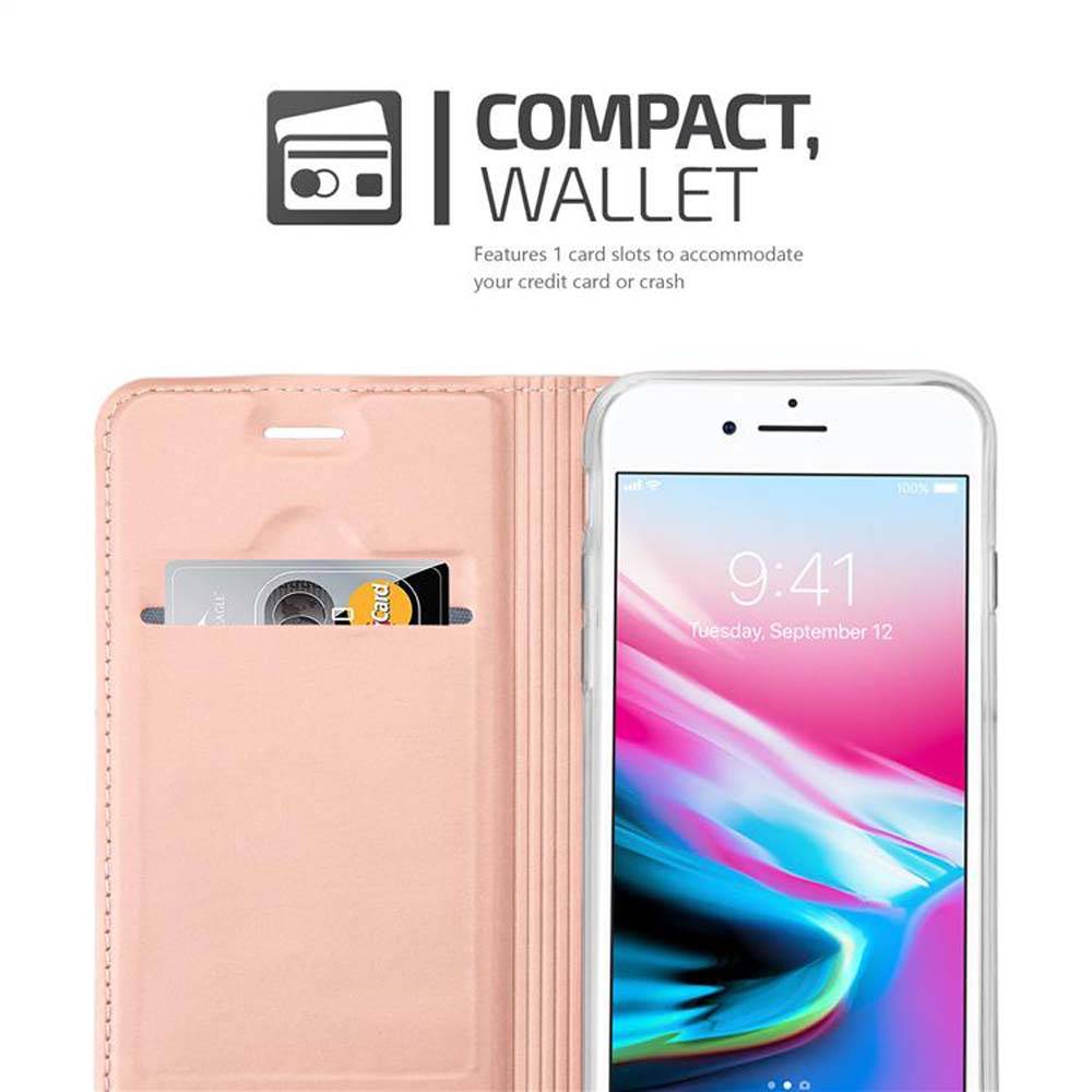 Cadorabo Handyhülle für Apple iPhone 7 / 7S / 8 / SE 2020 Schutz Hülle in Rosa Cover Etui Book Case Booklet