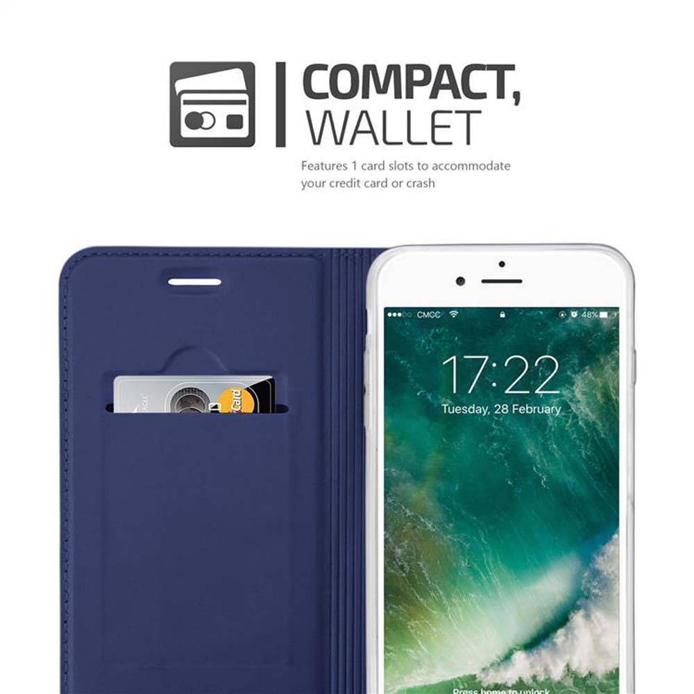 Cadorabo Handyhülle für Apple iPhone 7 PLUS / 7S PLUS / 8 PLUS Schutz Hülle in Blau Cover Etui Book Case Booklet
