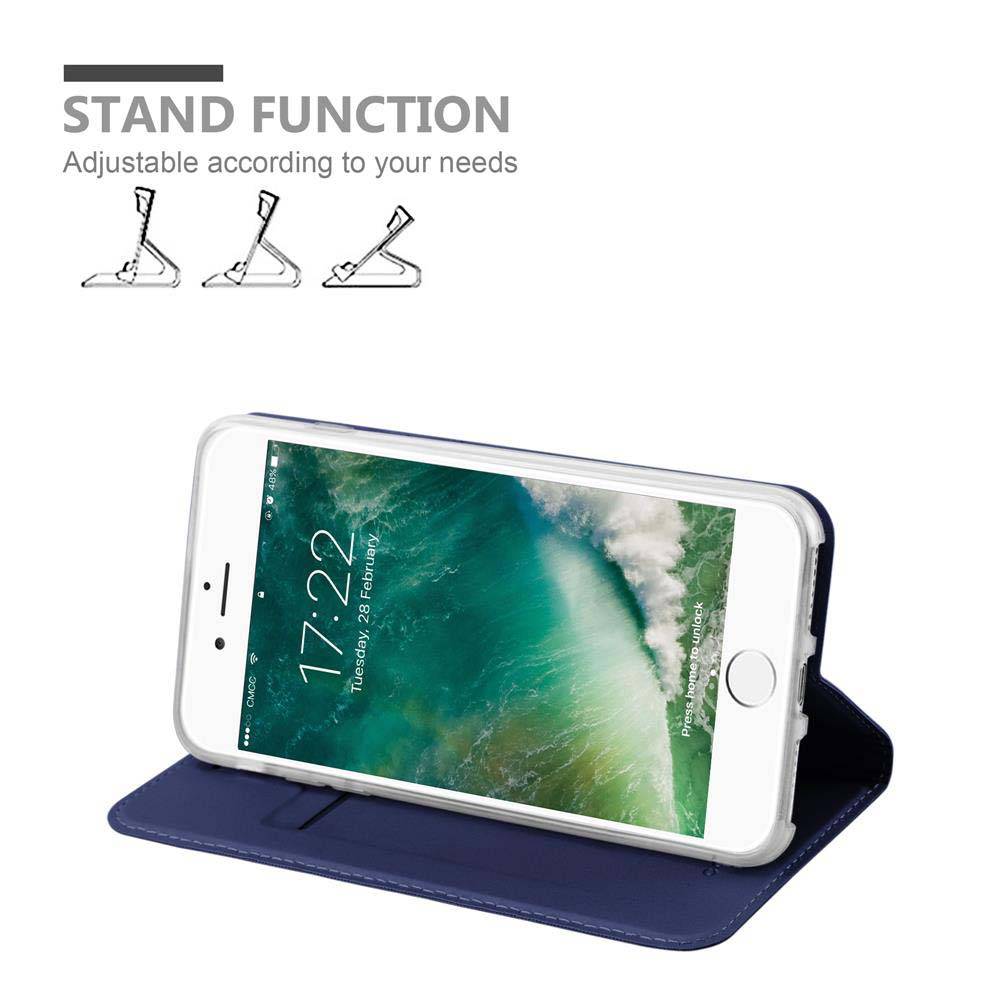 Cadorabo Handyhülle für Apple iPhone 7 PLUS / 7S PLUS / 8 PLUS Schutz Hülle in Blau Cover Etui Book Case Booklet