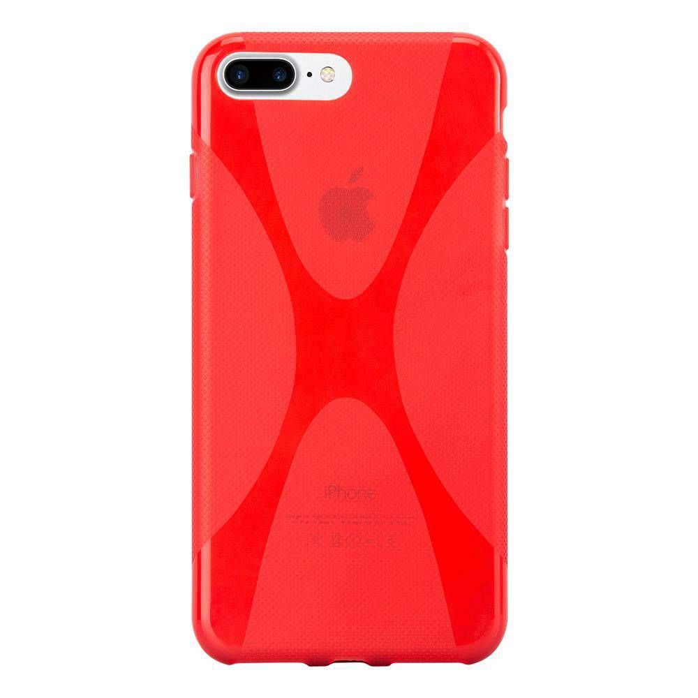 Cadorabo Handyhülle für Apple iPhone 7 PLUS / 7S PLUS / 8 PLUS in Rot Hülle Schutzhülle TPU Silikon Backcover Case