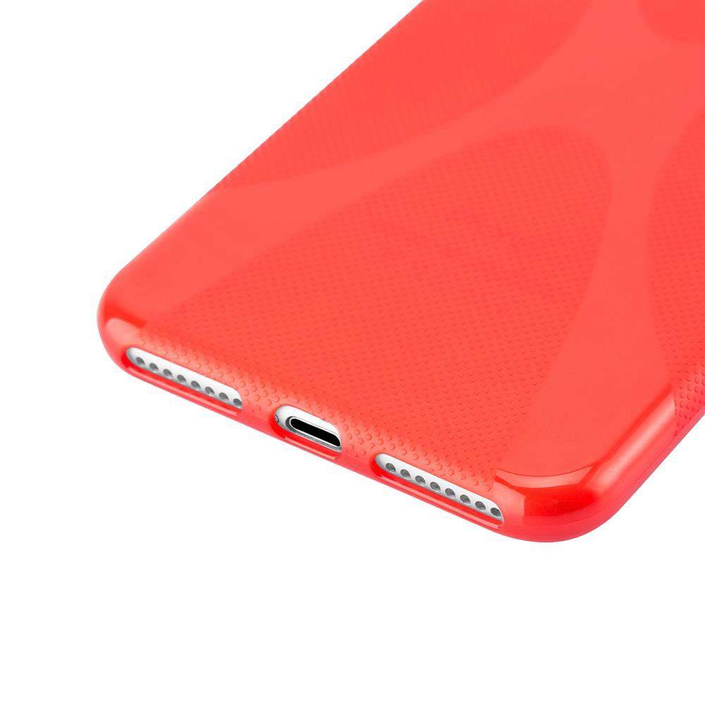 Cadorabo Handyhülle für Apple iPhone 7 PLUS / 7S PLUS / 8 PLUS in Rot Hülle Schutzhülle TPU Silikon Backcover Case
