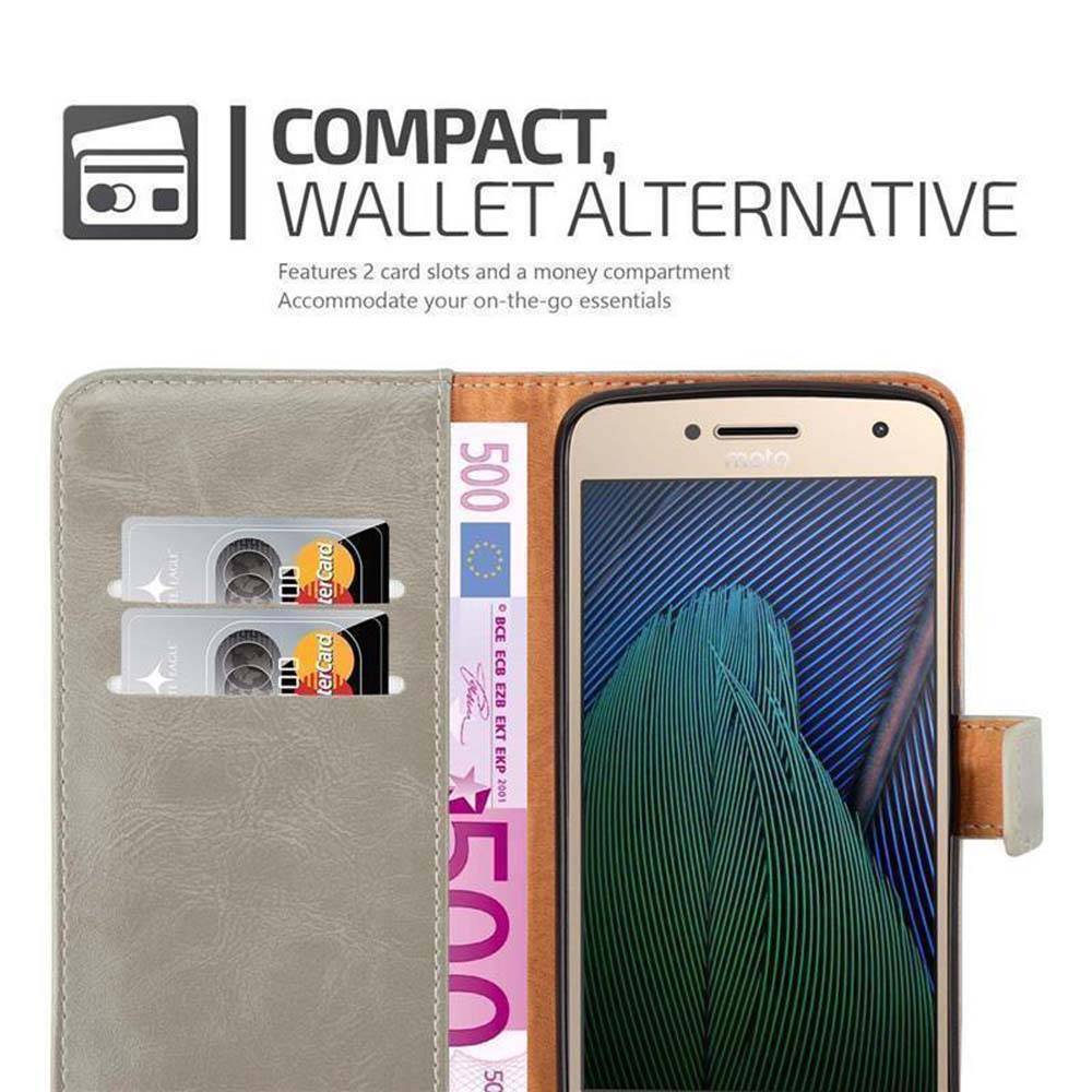 Cadorabo Hülle für Motorola MOTO G5 PLUS Schutzhülle in Braun Handyhülle Book Tasche Case Etui Luxury