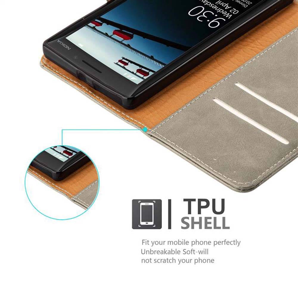 Cadorabo Hülle für Nokia Lumia 929 / 930 Schutzhülle in Braun Handyhülle Book Tasche Case Etui Luxury