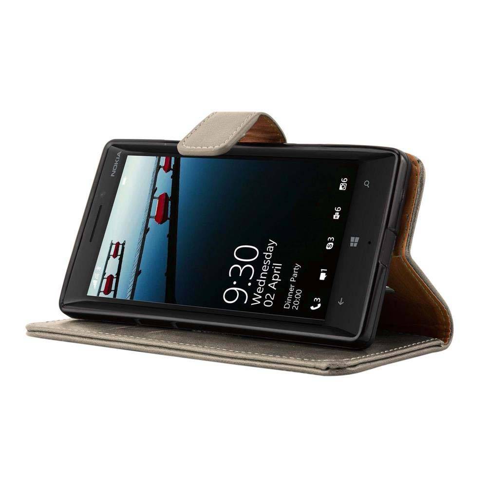 Cadorabo Hülle für Nokia Lumia 929 / 930 Schutzhülle in Braun Handyhülle Book Tasche Case Etui Luxury