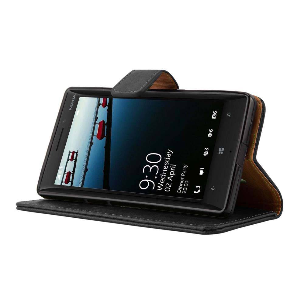 Cadorabo Hülle für Nokia Lumia 929 / 930 Schutzhülle in Schwarz Handyhülle Book Tasche Case Etui Luxury