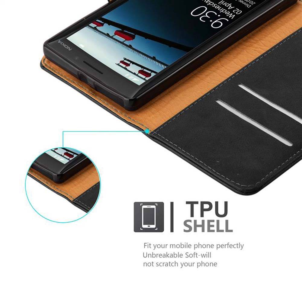 Cadorabo Hülle für Nokia Lumia 929 / 930 Schutzhülle in Schwarz Handyhülle Book Tasche Case Etui Luxury