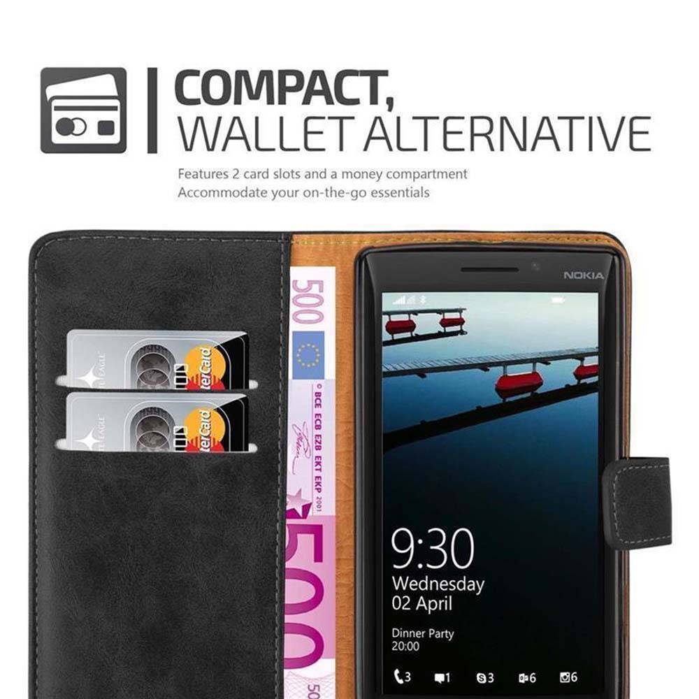 Cadorabo Hülle für Nokia Lumia 929 / 930 Schutzhülle in Schwarz Handyhülle Book Tasche Case Etui Luxury