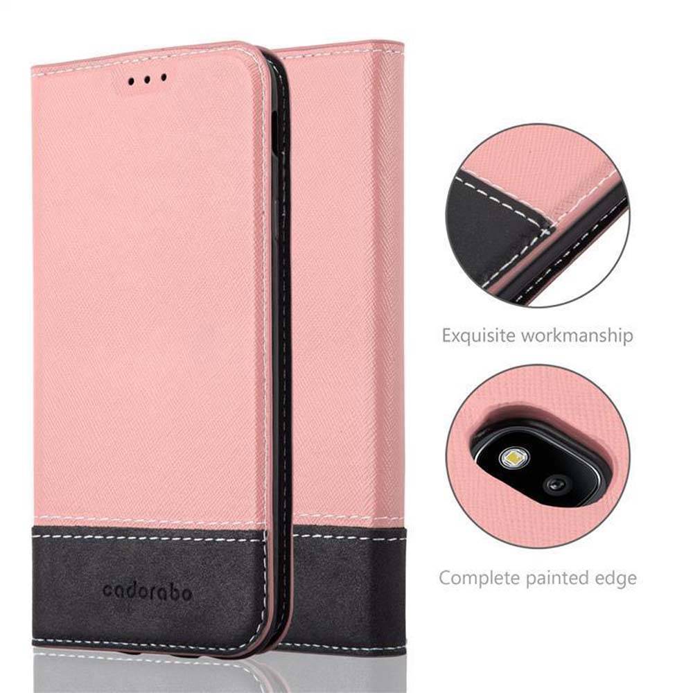 Cadorabo Hülle für Samsung Galaxy J7 2017 Schutzhülle in Rosa SHandyhülle Book Case Etui Kunstleder