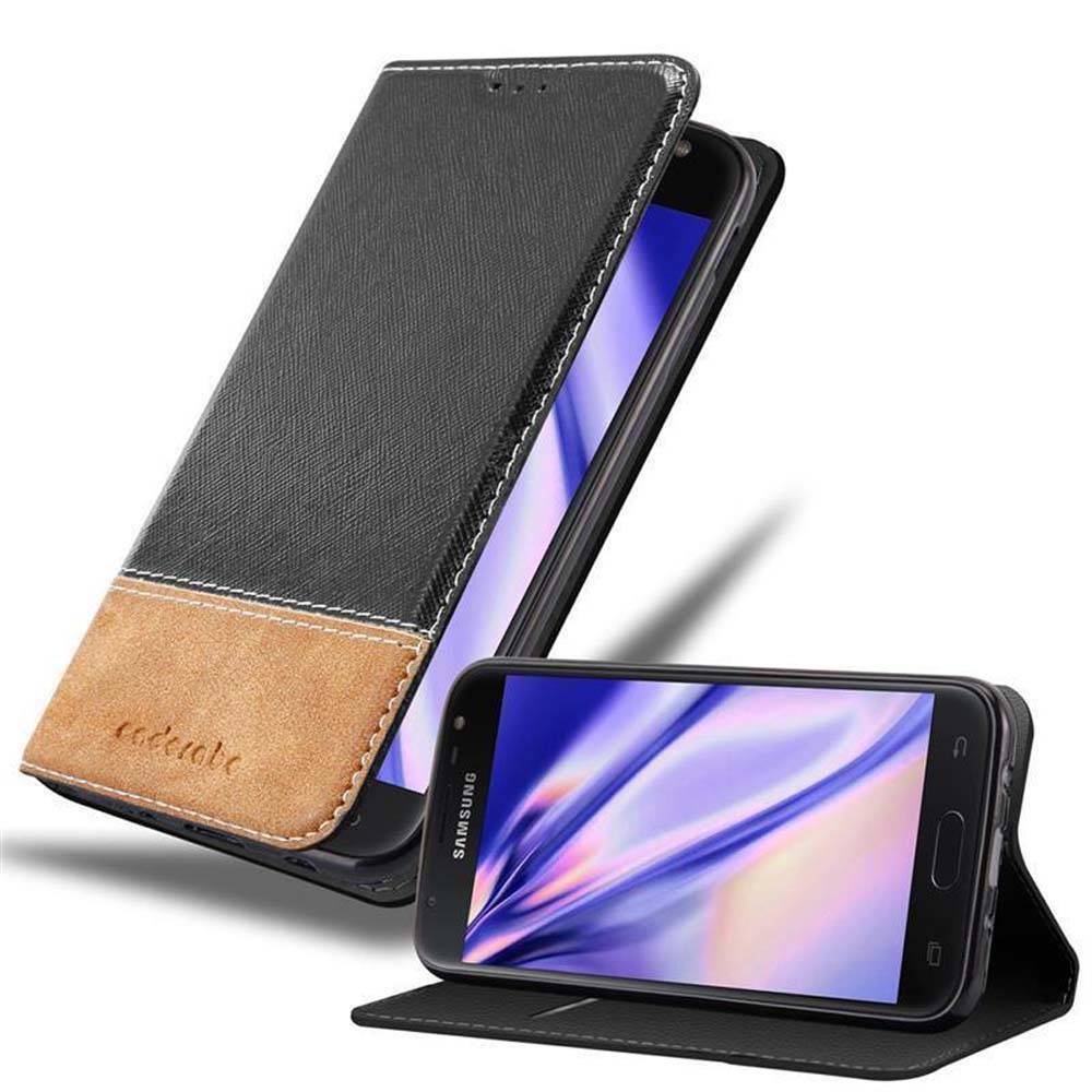 Cadorabo Hülle für Samsung Galaxy J7 2017 Schutzhülle in Schwarz SHandyhülle Book Case Etui Kunstleder