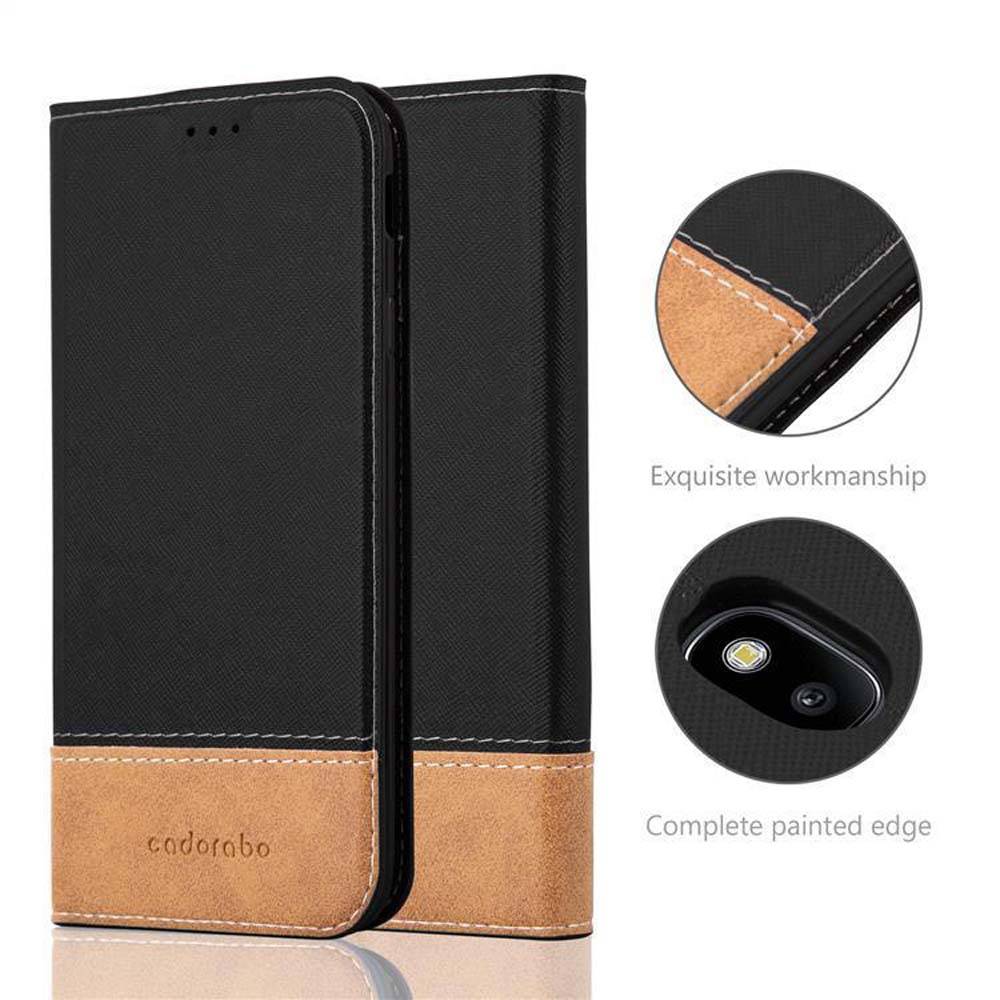 Cadorabo Hülle für Samsung Galaxy J7 2017 Schutzhülle in Schwarz SHandyhülle Book Case Etui Kunstleder