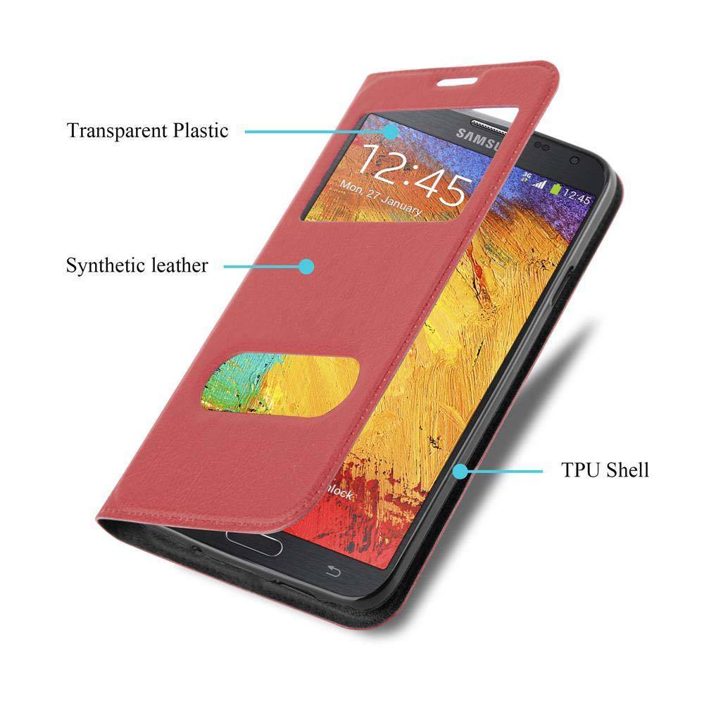 Cadorabo Schutzhülle für Samsung Galaxy NOTE 3 NEO Hülle in Rot Handyhülle Book Case Cover Etui