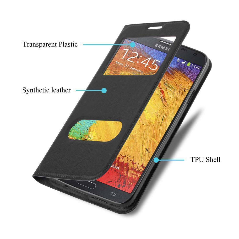 Cadorabo Schutzhülle für Samsung Galaxy NOTE 3 NEO Hülle in Schwarz Handyhülle Book Case Cover Etui