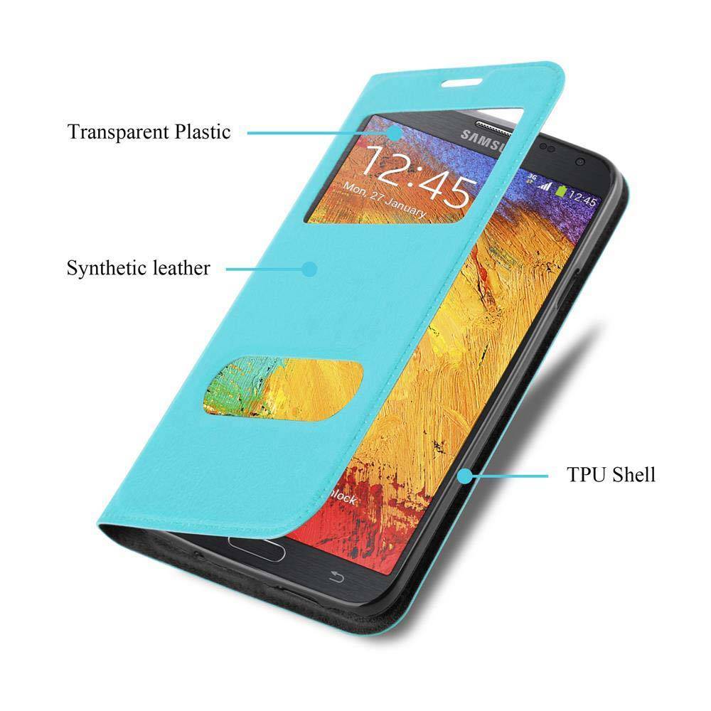 Cadorabo Schutzhülle für Samsung Galaxy NOTE 3 NEO Hülle in Türkis Handyhülle Book Case Cover Etui