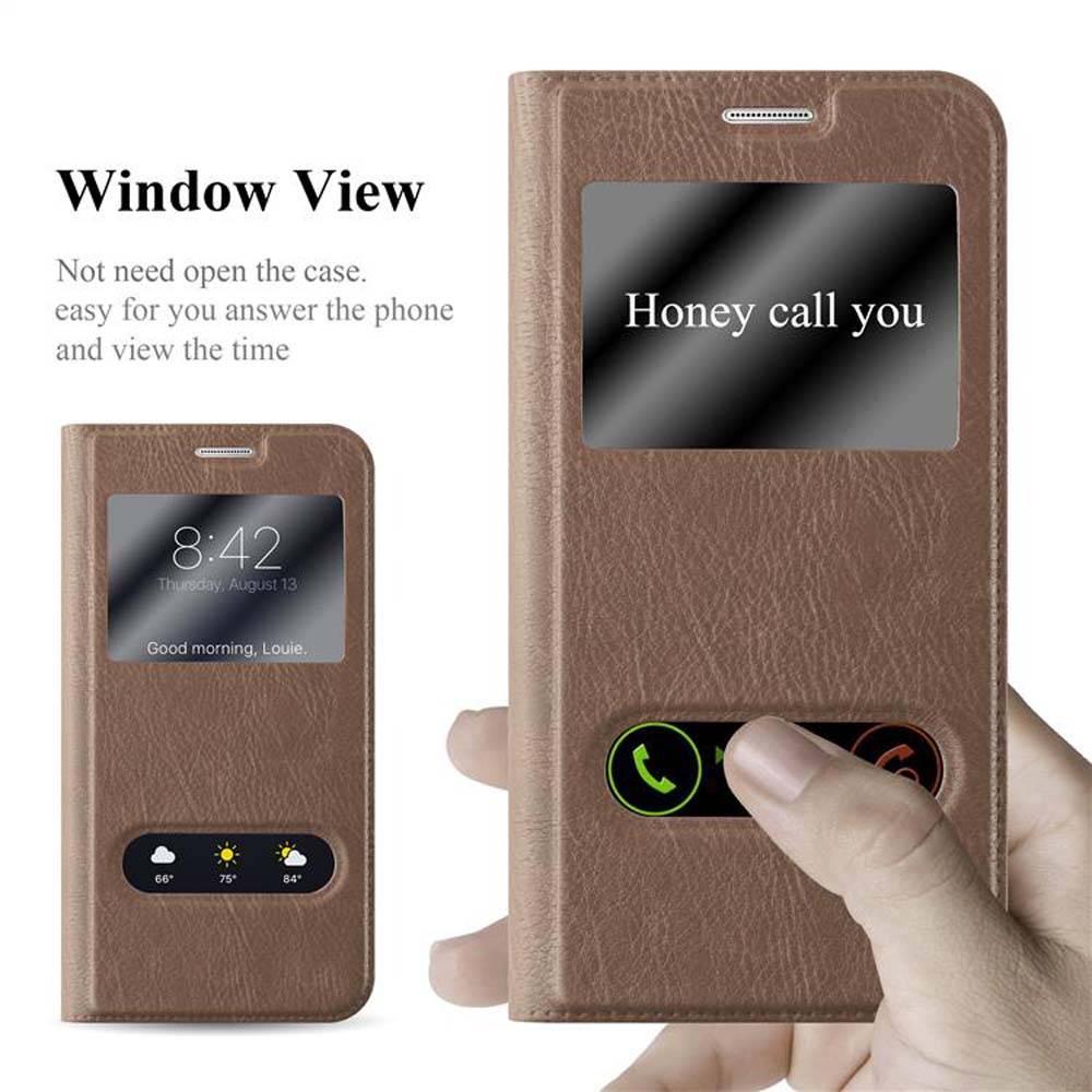 Cadorabo Schutzhülle für Samsung Galaxy NOTE 5 Hülle in Braun Handyhülle Book Case Cover Etui