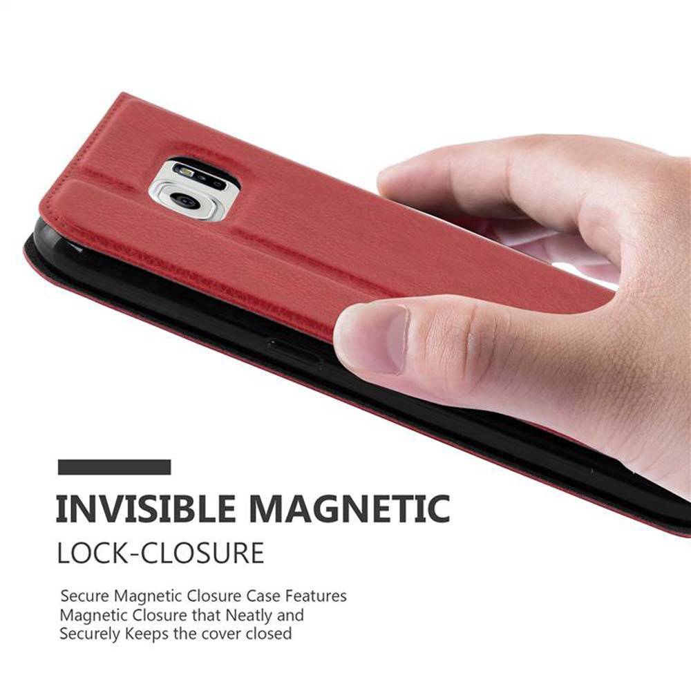 Cadorabo Schutzhülle für Samsung Galaxy NOTE 5 Hülle in Rot Handyhülle Book Case Cover Etui