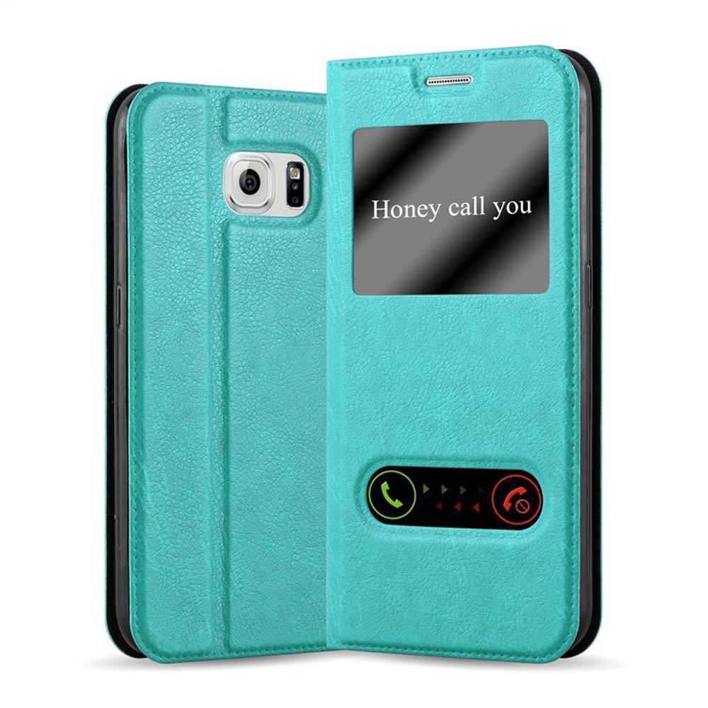 Cadorabo Schutzhülle für Samsung Galaxy NOTE 5 Hülle in Türkis Handyhülle Book Case Cover Etui