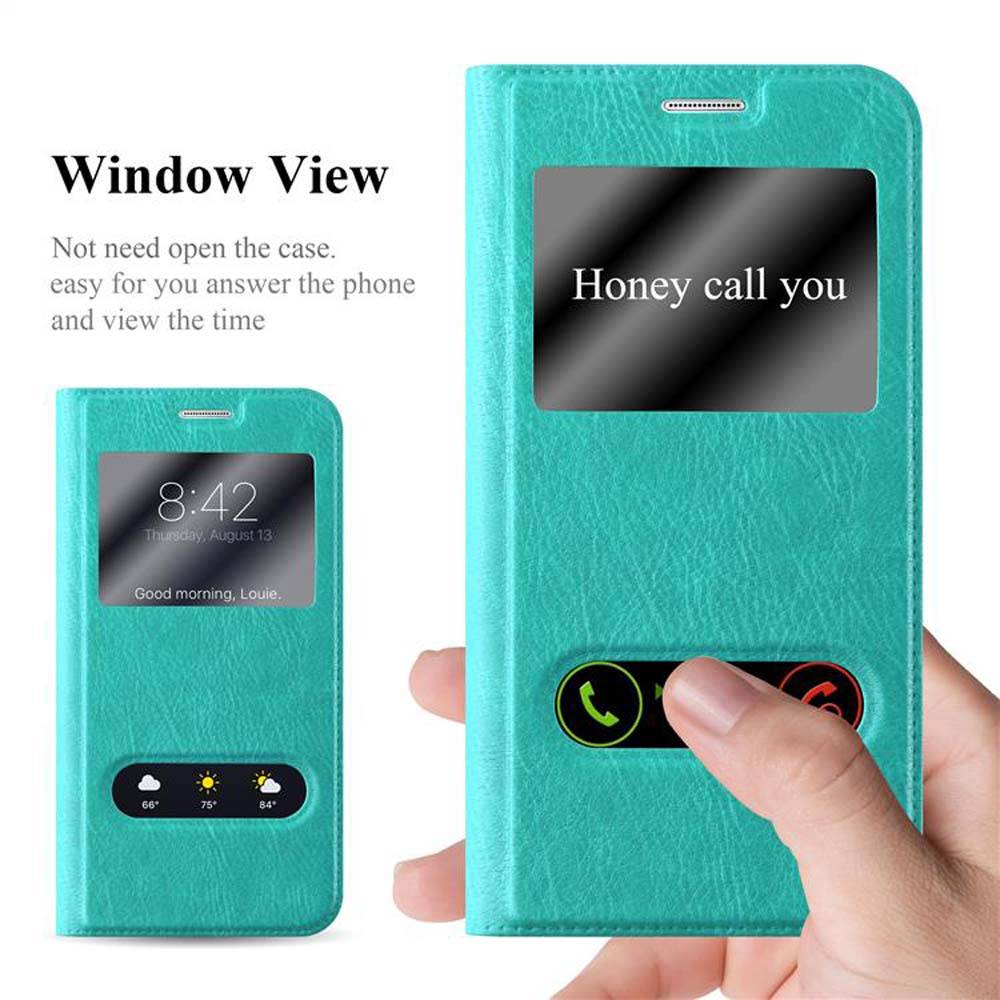 Cadorabo Schutzhülle für Samsung Galaxy NOTE 5 Hülle in Türkis Handyhülle Book Case Cover Etui