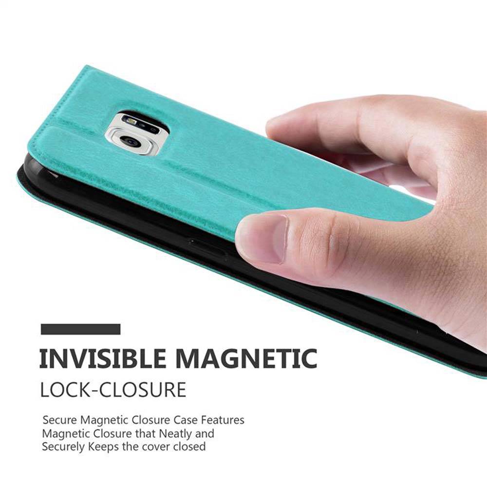 Cadorabo Schutzhülle für Samsung Galaxy NOTE 5 Hülle in Türkis Handyhülle Book Case Cover Etui