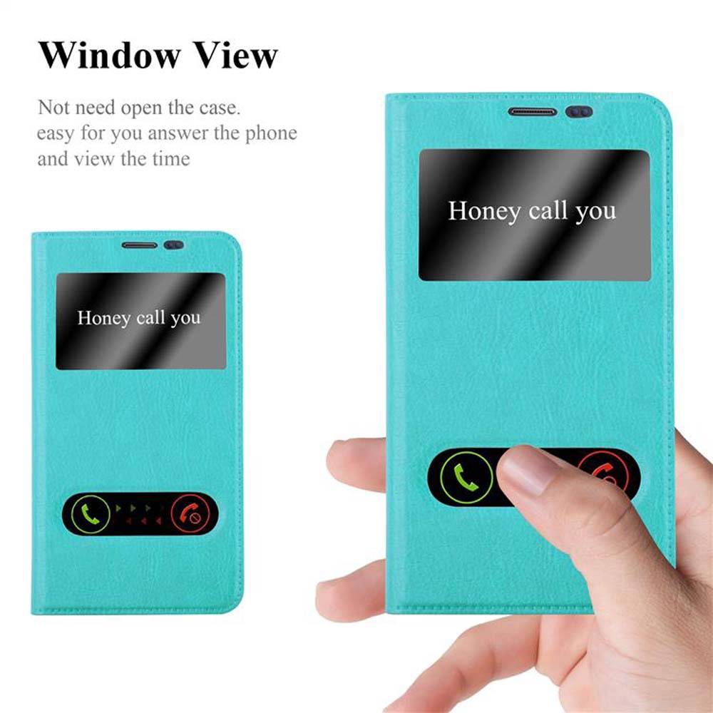 Cadorabo Schutzhülle für Samsung Galaxy NOTE EDGE Hülle in Türkis Handyhülle Book Case Cover Etui