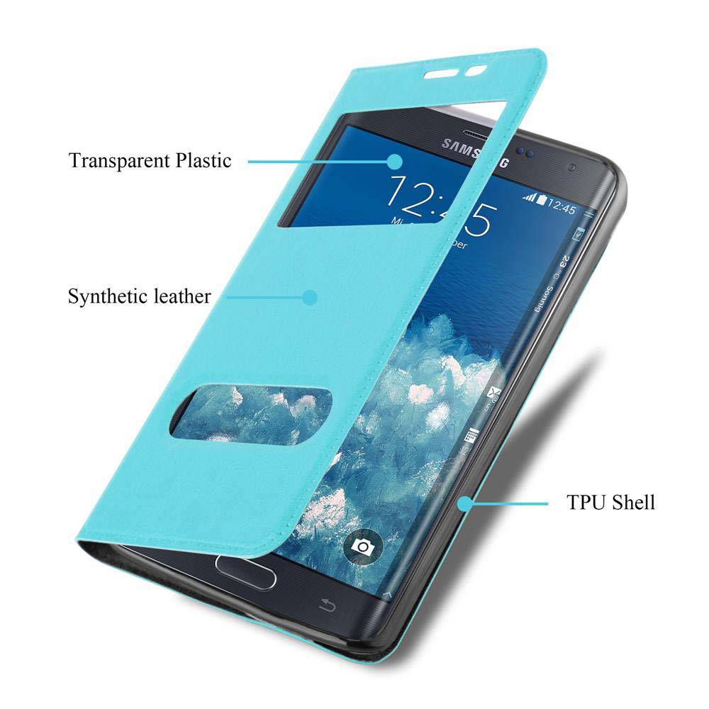 Cadorabo Schutzhülle für Samsung Galaxy NOTE EDGE Hülle in Türkis Handyhülle Book Case Cover Etui