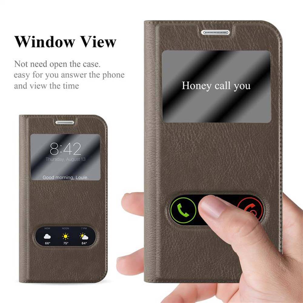 Cadorabo Schutzhülle für Samsung Galaxy S6 EDGE PLUS Hülle in Braun Handyhülle Book Case Cover Etui