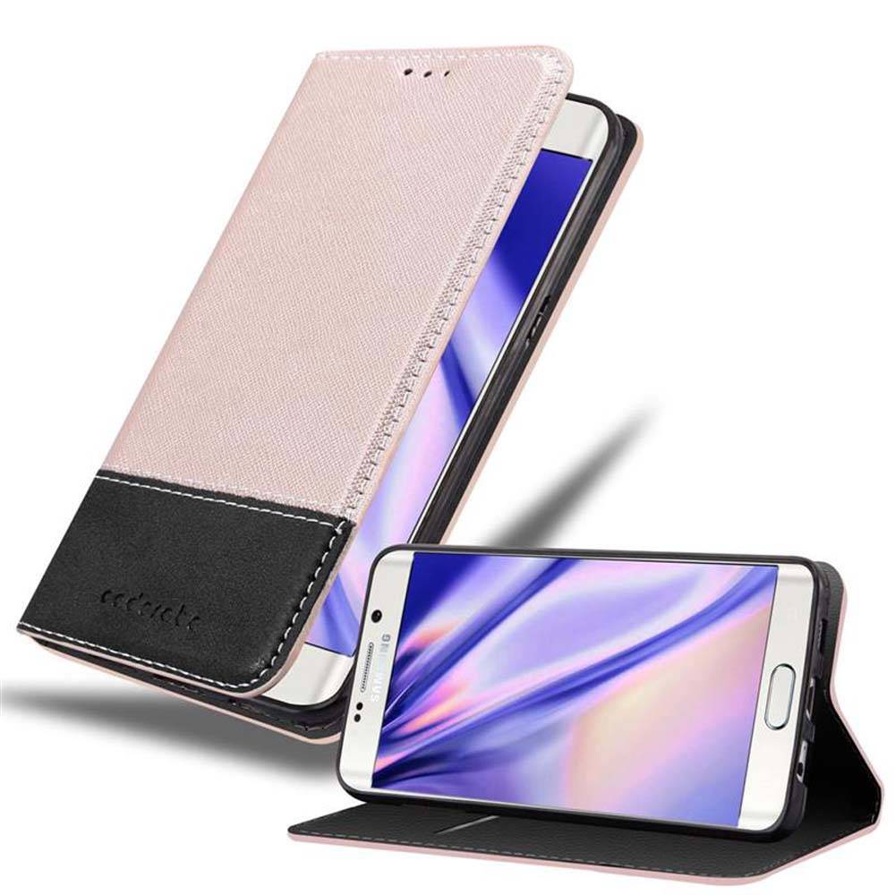 Cadorabo Hülle für Samsung Galaxy S6 EDGE PLUS Schutzhülle in Rosa SHandyhülle Book Case Etui Kunstleder