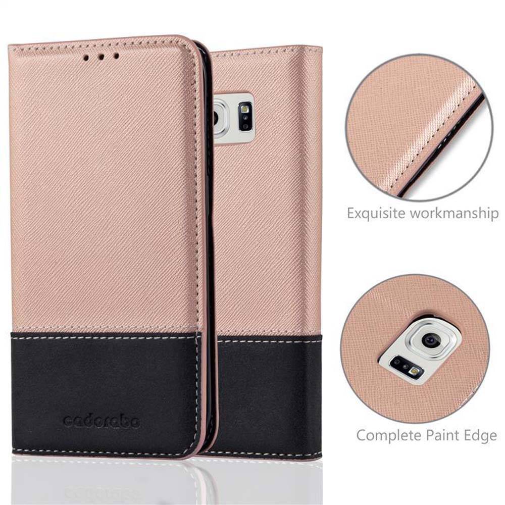 Cadorabo Hülle für Samsung Galaxy S6 EDGE PLUS Schutzhülle in Rosa SHandyhülle Book Case Etui Kunstleder