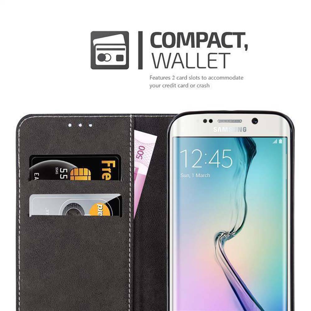Cadorabo Hülle für Samsung Galaxy S6 EDGE PLUS Schutzhülle in Rosa SHandyhülle Book Case Etui Kunstleder