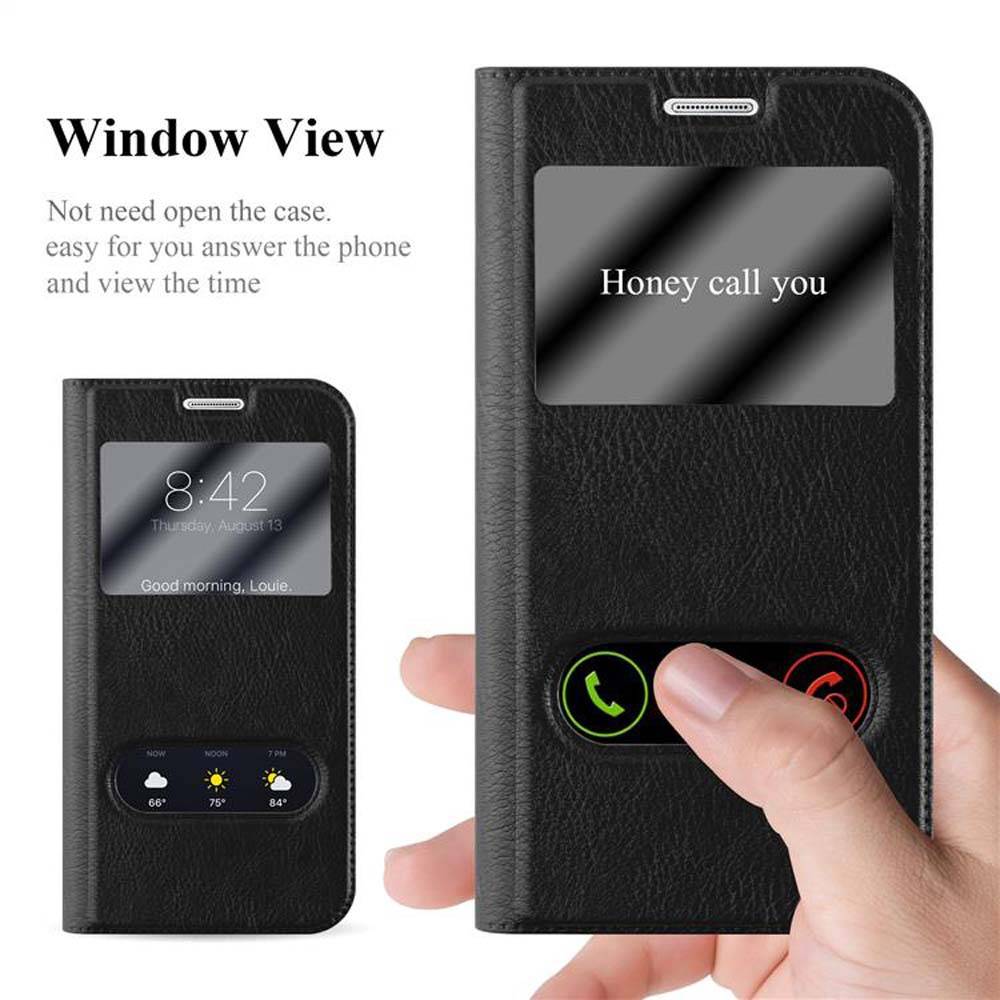 Cadorabo Schutzhülle für Samsung Galaxy S6 EDGE PLUS Hülle in Schwarz Handyhülle Book Case Cover Etui