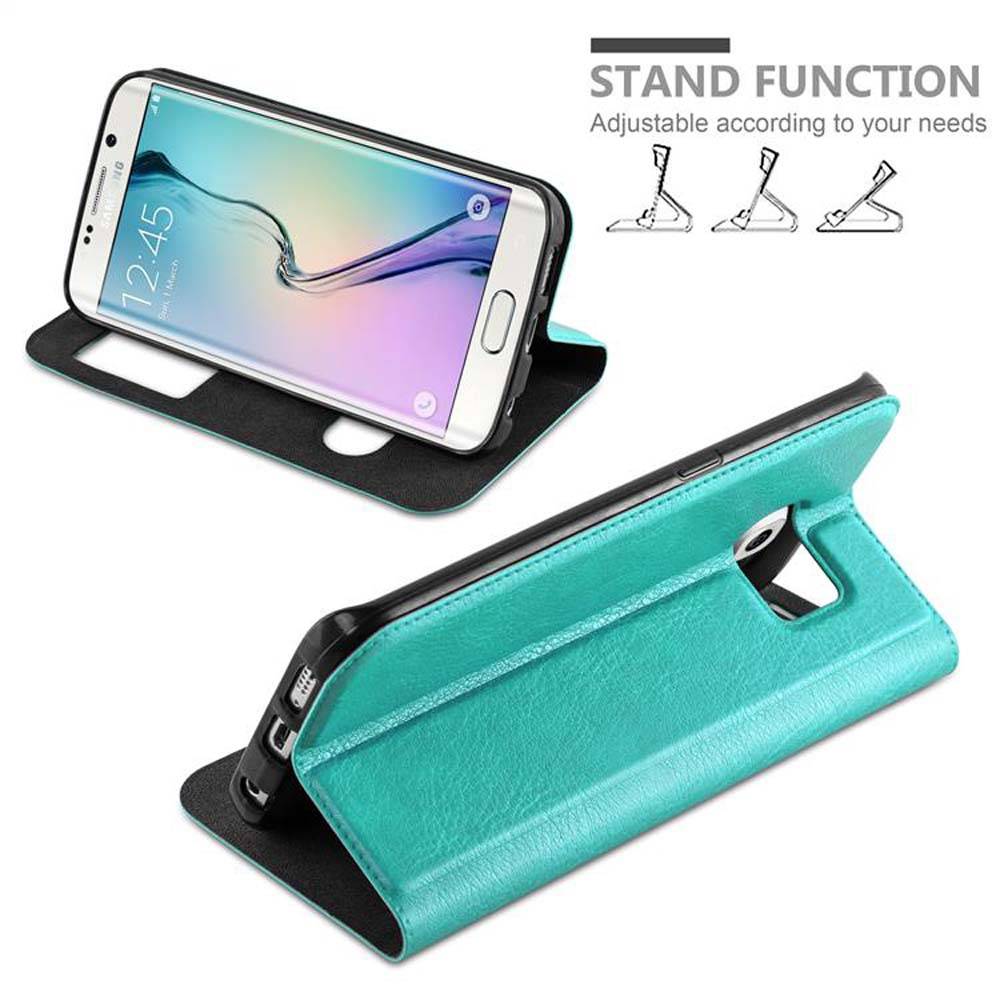 Cadorabo Schutzhülle für Samsung Galaxy S6 EDGE PLUS Hülle in Türkis Handyhülle Book Case Cover Etui
