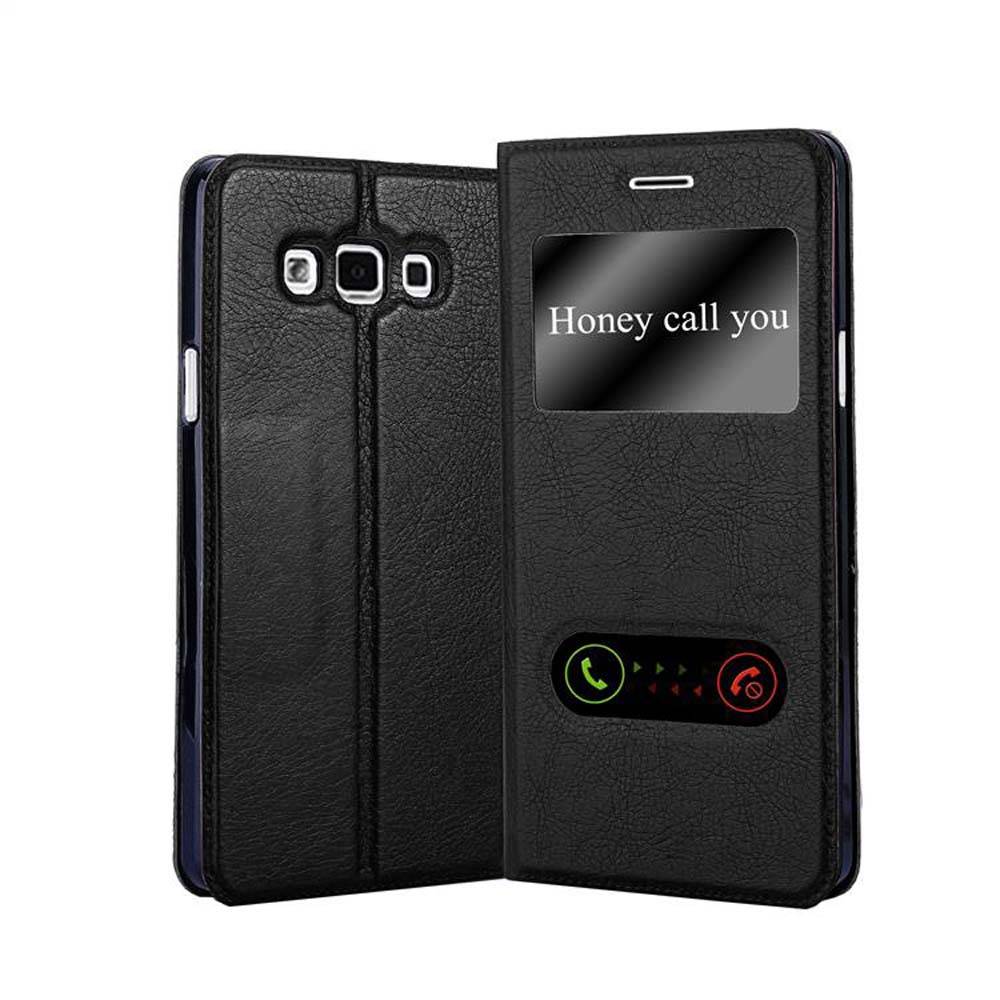 Cadorabo Schutzhülle für Samsung Galaxy A7 2015 Hülle in Schwarz Handyhülle Book Case Cover Etui