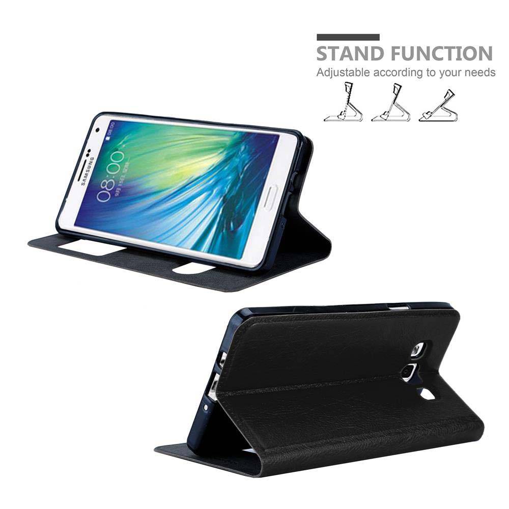 Cadorabo Schutzhülle für Samsung Galaxy A7 2015 Hülle in Schwarz Handyhülle Book Case Cover Etui