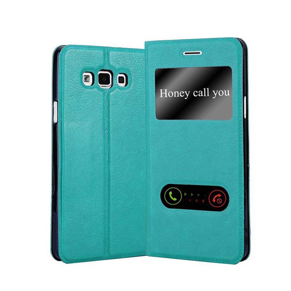 Cadorabo Schutzhülle für Samsung Galaxy A7 2015 Hülle in Türkis Handyhülle Book Case Cover Etui