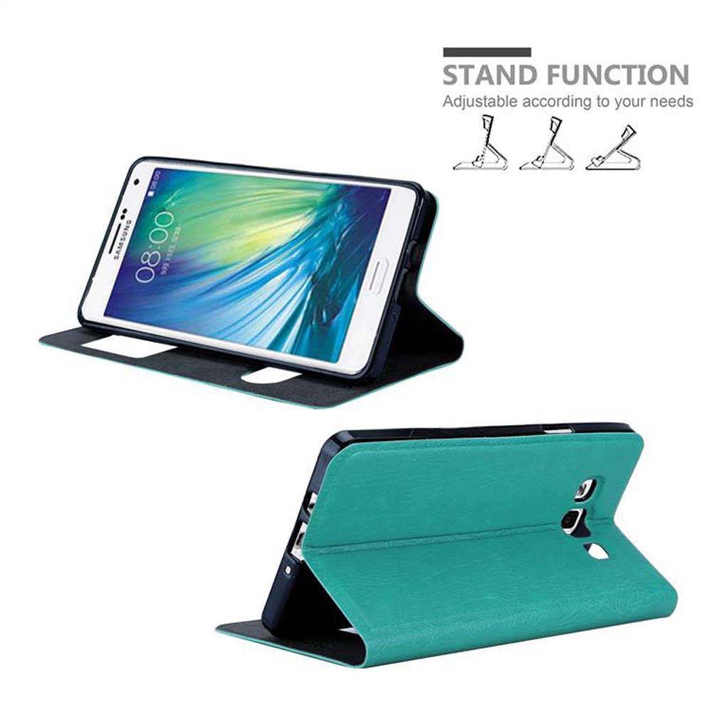 Cadorabo Schutzhülle für Samsung Galaxy A7 2015 Hülle in Türkis Handyhülle Book Case Cover Etui