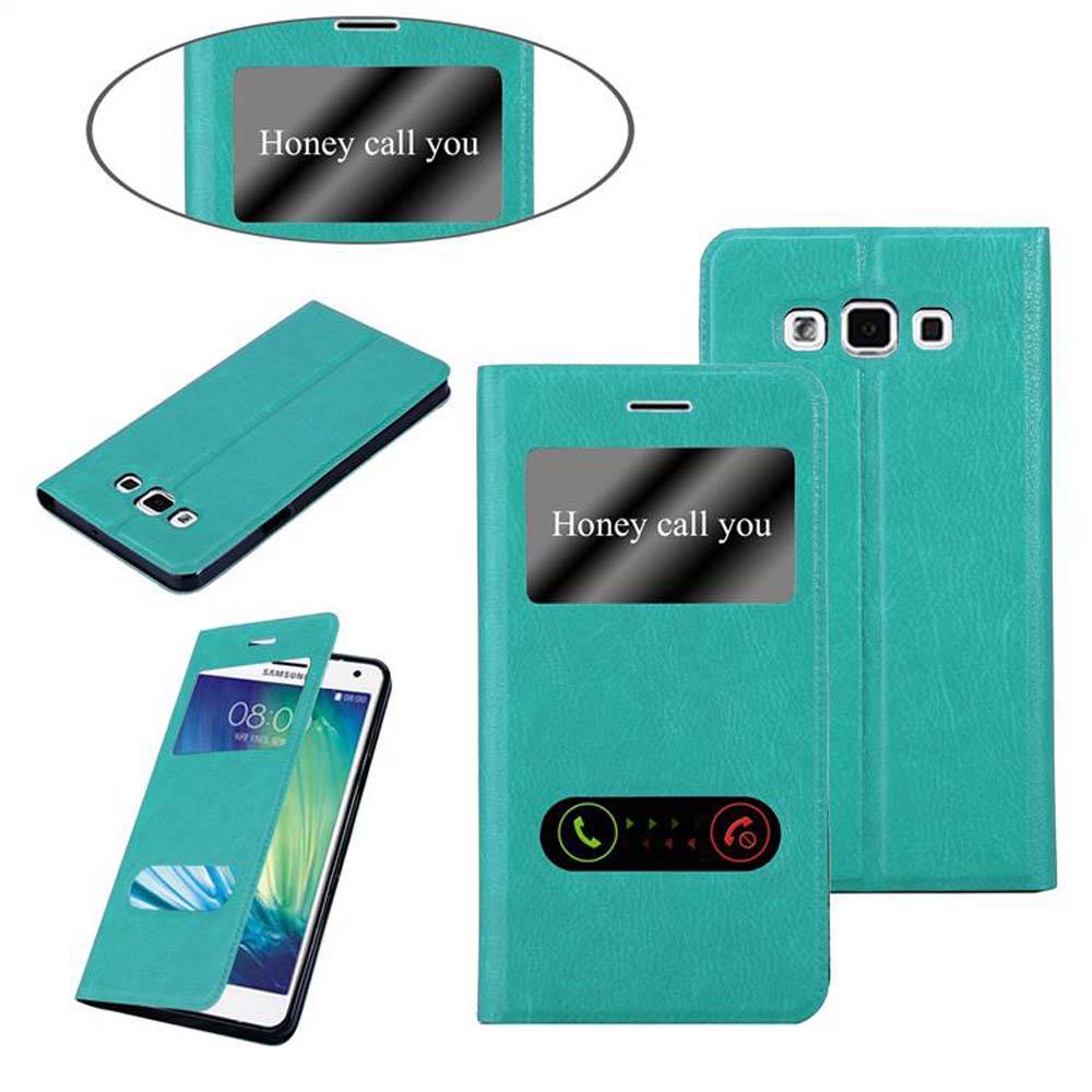 Cadorabo Schutzhülle für Samsung Galaxy A7 2015 Hülle in Türkis Handyhülle Book Case Cover Etui