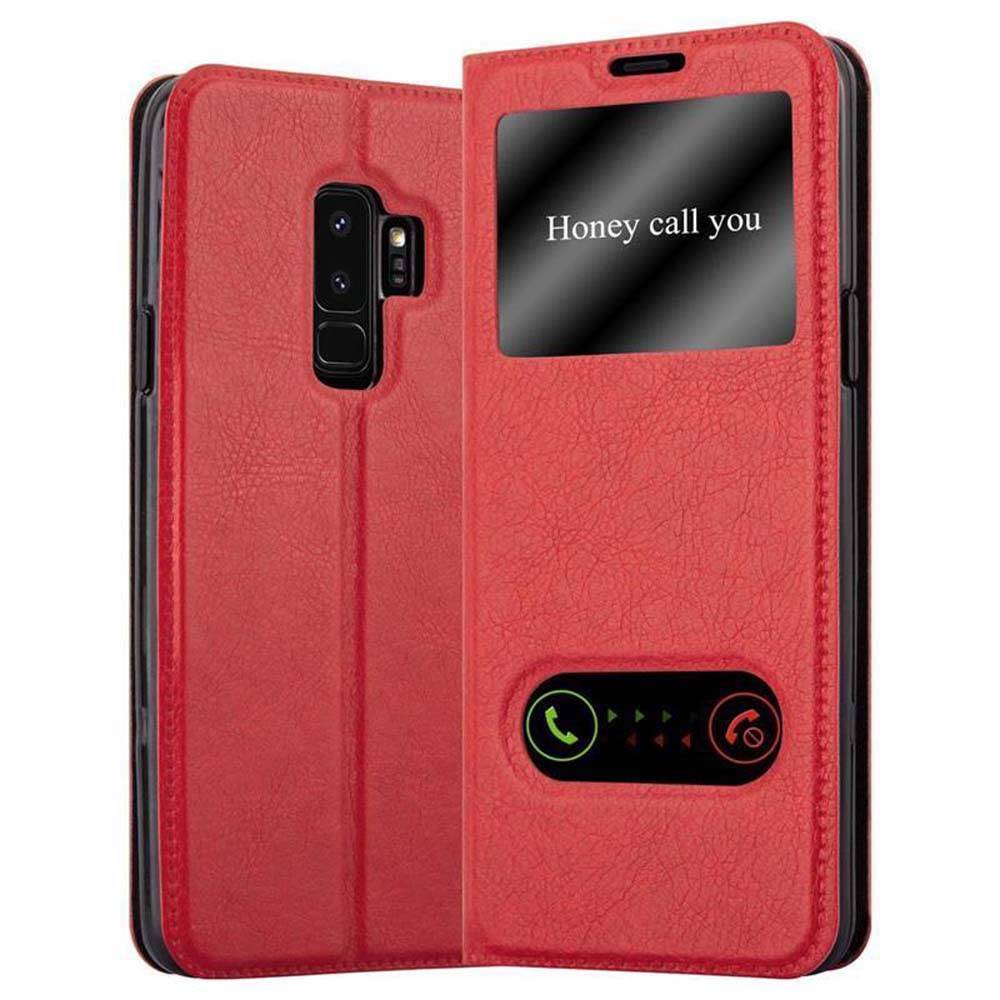 Cadorabo Schutzhülle für Samsung Galaxy S9 PLUS Hülle in Rot Handyhülle Book Case Cover Etui
