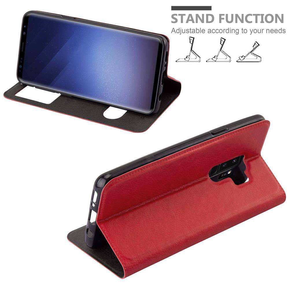Cadorabo Schutzhülle für Samsung Galaxy S9 PLUS Hülle in Rot Handyhülle Book Case Cover Etui