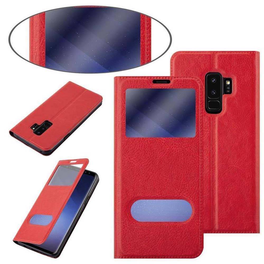 Cadorabo Schutzhülle für Samsung Galaxy S9 PLUS Hülle in Rot Handyhülle Book Case Cover Etui