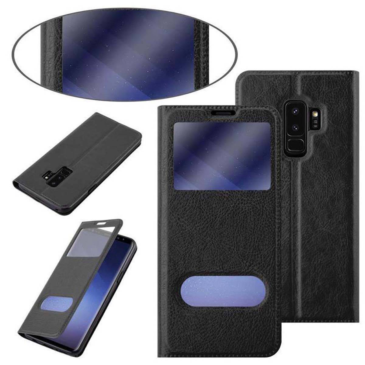 Cadorabo Schutzhülle für Samsung Galaxy S9 PLUS Hülle in Schwarz Handyhülle Book Case Cover Etui