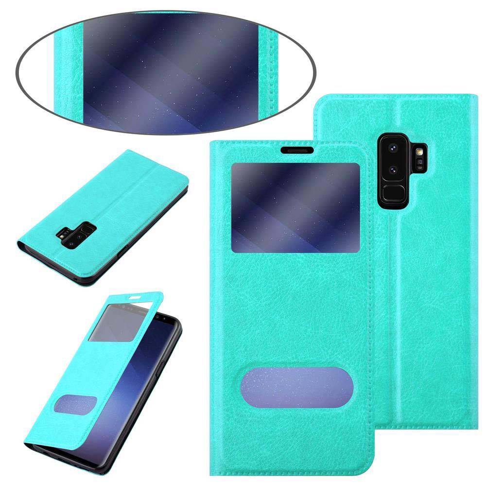 Cadorabo Schutzhülle für Samsung Galaxy S9 PLUS Hülle in Türkis Handyhülle Book Case Cover Etui