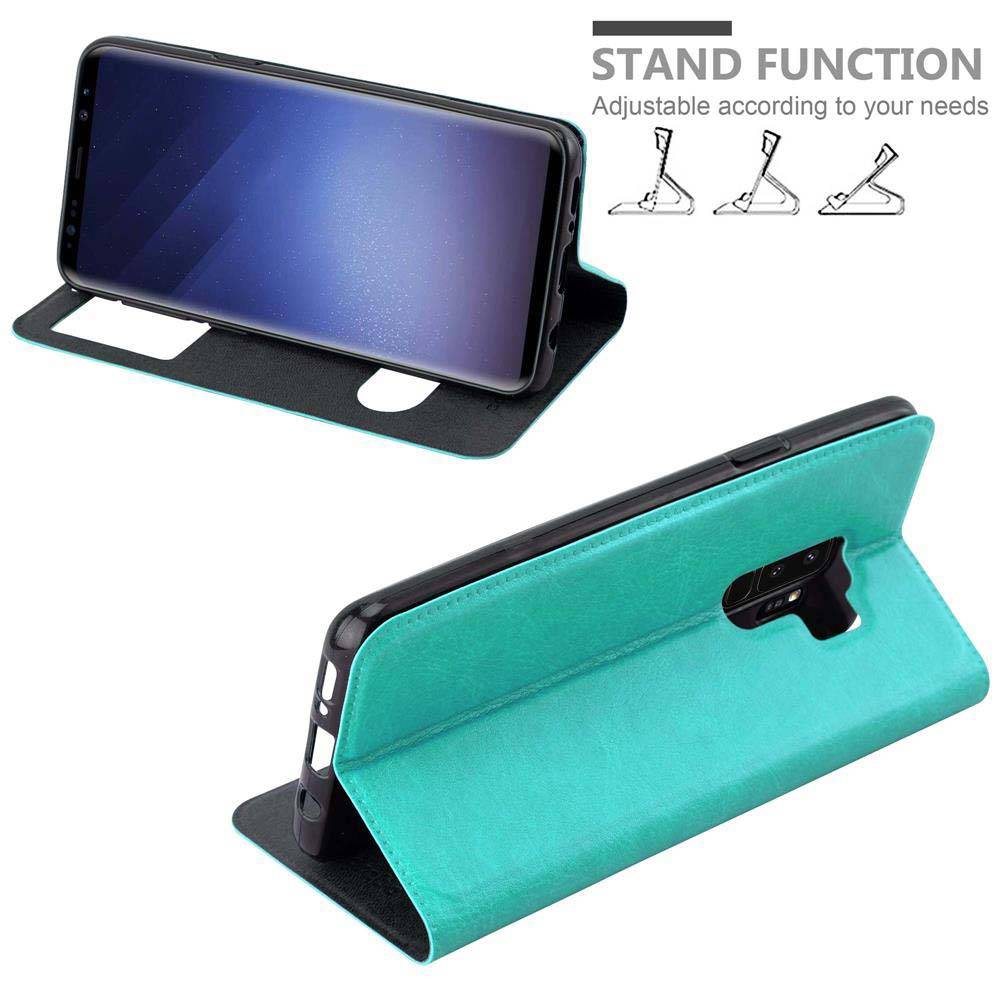 Cadorabo Schutzhülle für Samsung Galaxy S9 PLUS Hülle in Türkis Handyhülle Book Case Cover Etui