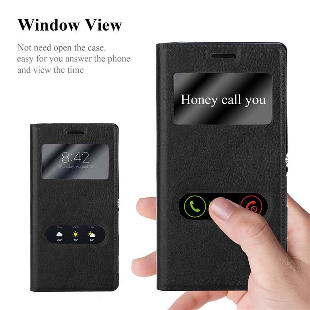 Cadorabo Schutzhülle für Sony Xperia M2 / M2 AQUA Hülle in Schwarz Handyhülle Book Case Cover Etui