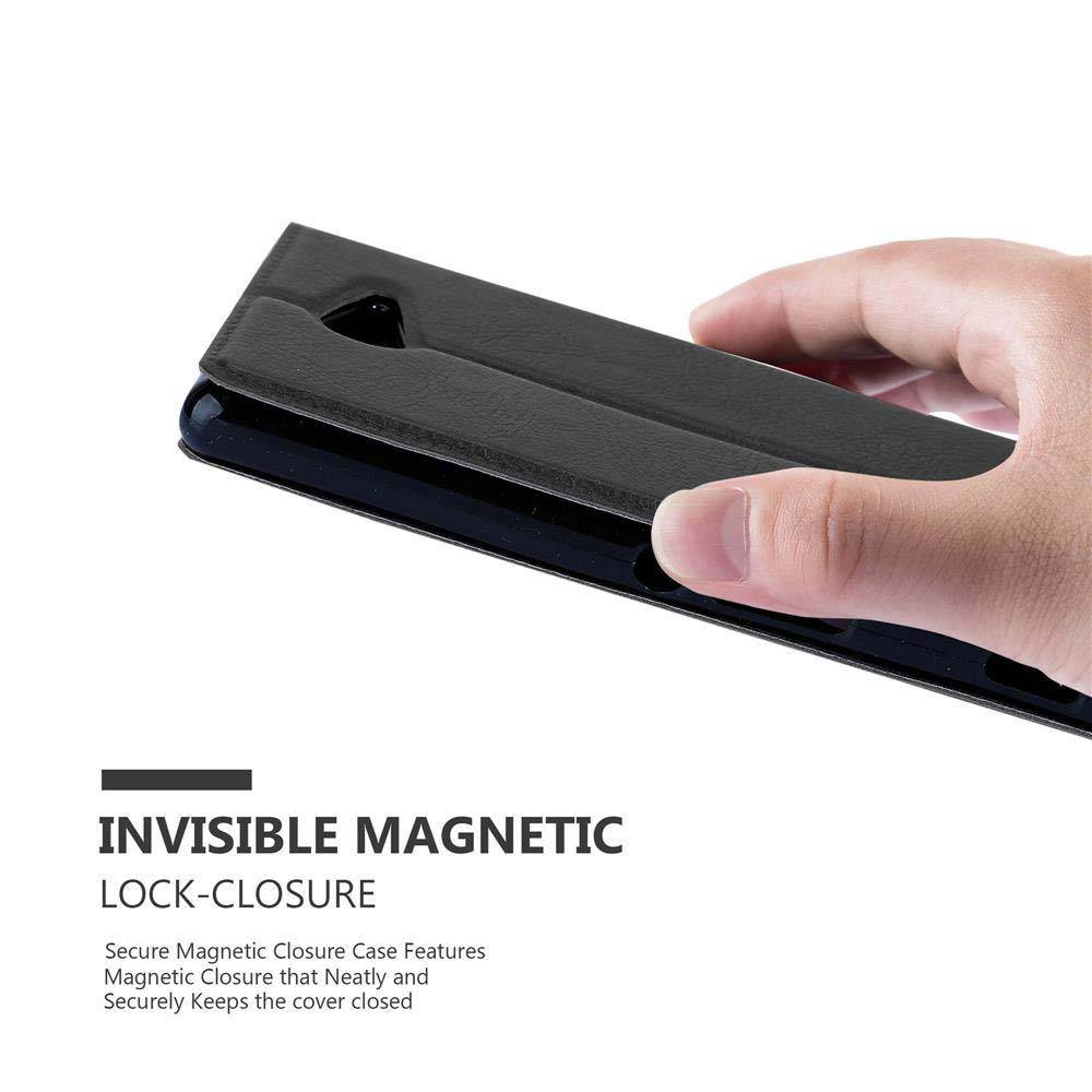 Cadorabo Schutzhülle für Sony Xperia M2 / M2 AQUA Hülle in Schwarz Handyhülle Book Case Cover Etui