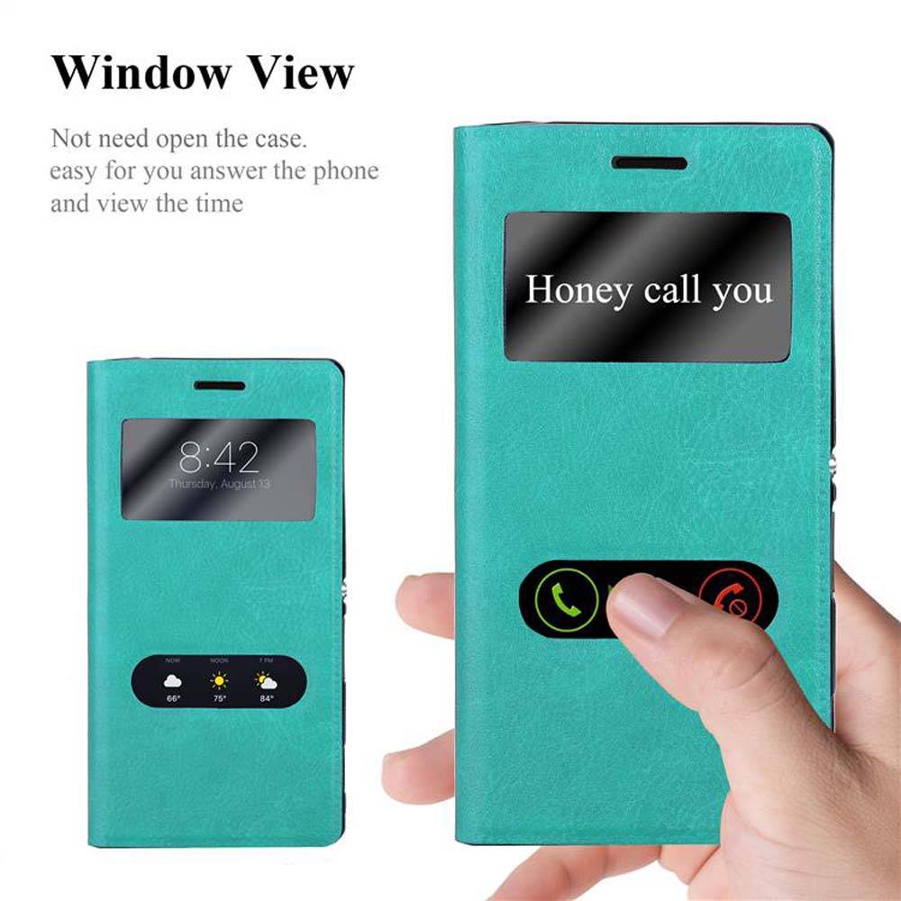 Cadorabo Schutzhülle für Sony Xperia M2 / M2 AQUA Hülle in Türkis Handyhülle Book Case Cover Etui