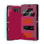 Cadorabo Schutzhülle für Sony Xperia M2 / M2 AQUA Hülle in Rot Handyhülle Book Case Cover Etui