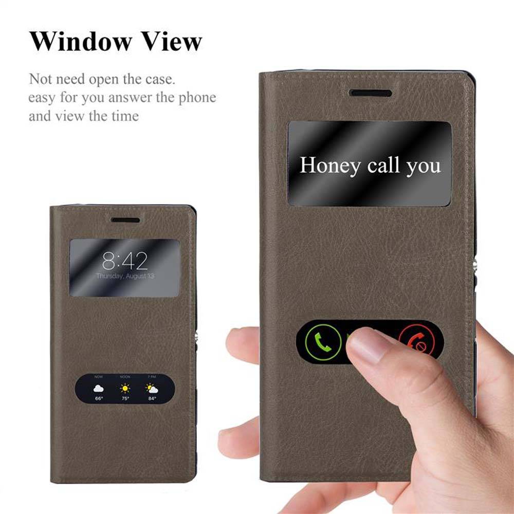 Cadorabo Schutzhülle für Sony Xperia M2 / M2 AQUA Hülle in Braun Handyhülle Book Case Cover Etui