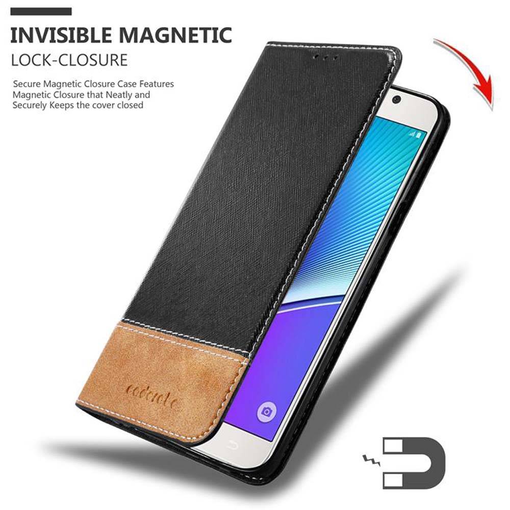 Cadorabo Hülle für Samsung Galaxy NOTE 5 Schutzhülle in Schwarz SHandyhülle Book Case Etui Kunstleder