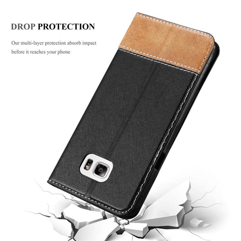 Cadorabo Hülle für Samsung Galaxy NOTE 5 Schutzhülle in Schwarz SHandyhülle Book Case Etui Kunstleder