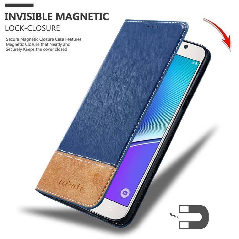 Cadorabo Hülle für Samsung Galaxy NOTE 5 Schutzhülle in Blau SHandyhülle Book Case Etui Kunstleder